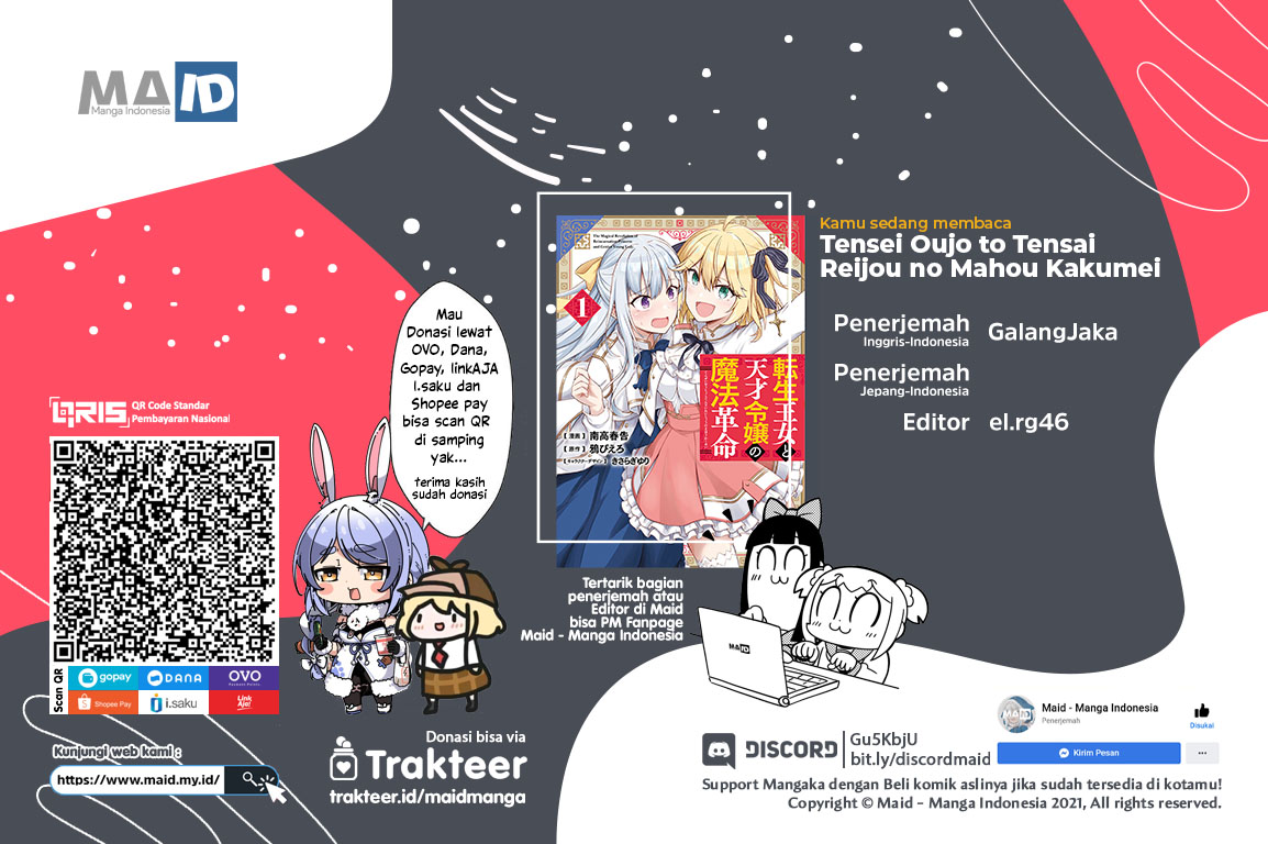 Baca Komik Tensei Oujo to Tensai Reijou no Mahou Kakumei Chapter 06 Gambar 1