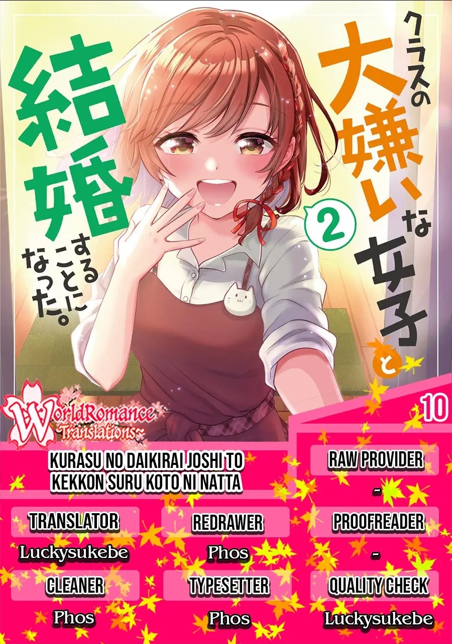 Baca Komik Kurasu no Daikirai na Joshi to Kekkon Suru Koto ni Natta Chapter 10 Gambar 1