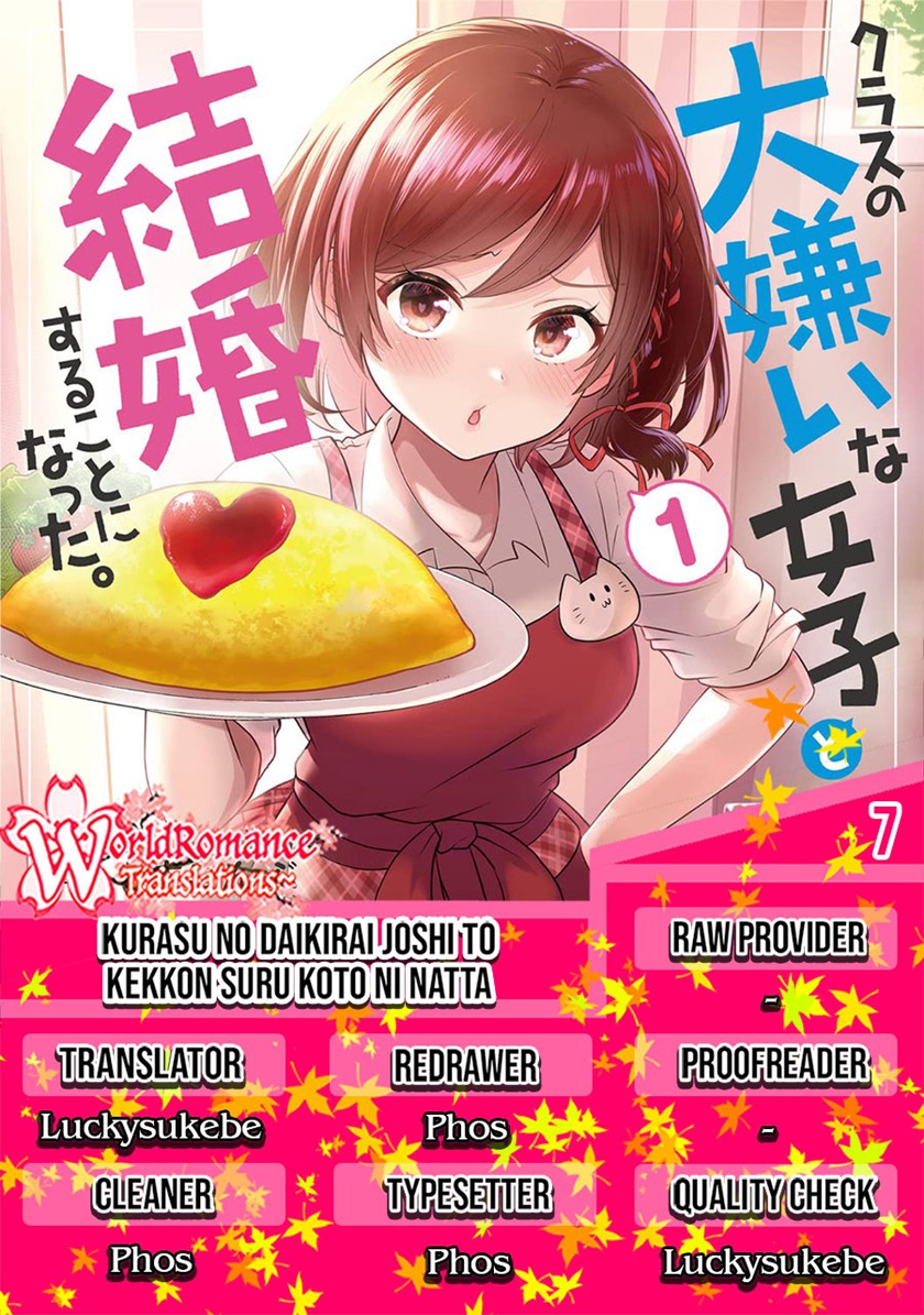 Baca Komik Kurasu no Daikirai na Joshi to Kekkon Suru Koto ni Natta Chapter 07 Gambar 1