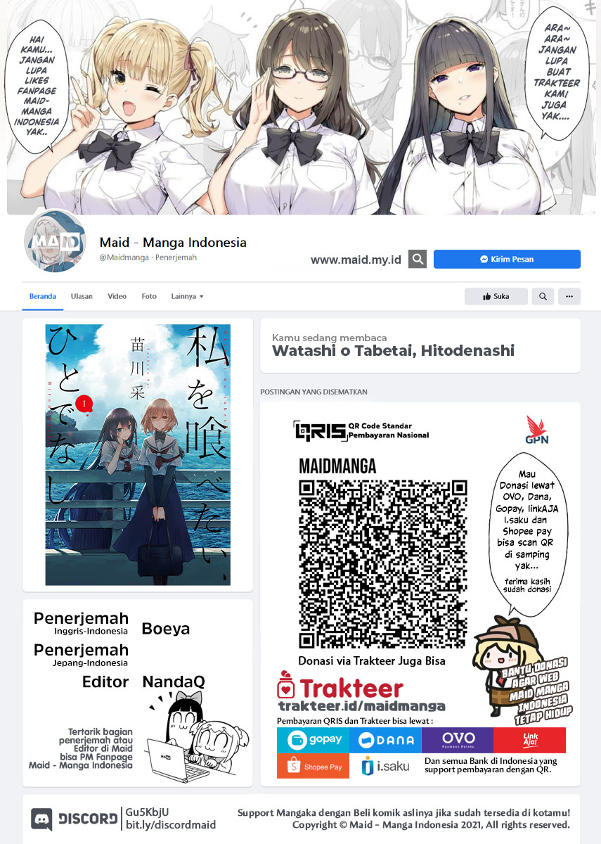 Baca Manga Watashi o Tabetai, Hitodenashi Chapter 07 Gambar 2