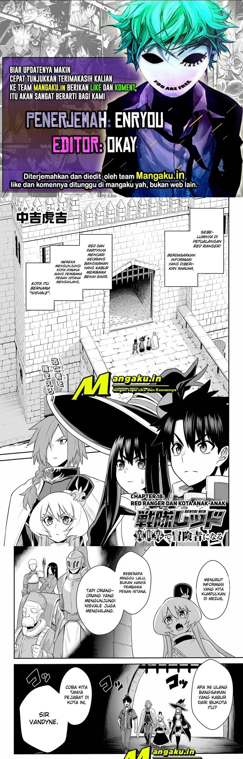 Baca Komik The Red Ranger Becomes an Adventurer in Another World Chapter 18.1 Gambar 1
