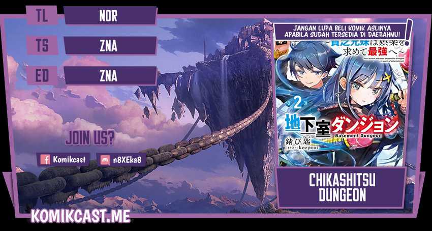 Baca Komik Chikashitsu Dungeon: Binbou Kyoudai wa Goraku o Motomete Saikyou e Chapter 18 Gambar 1