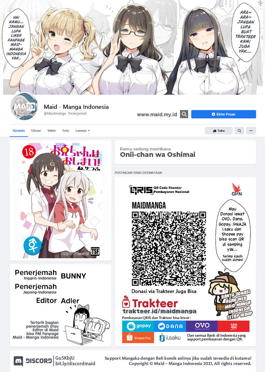 Komik Onii-chan wa Oshimai - Chapter Chapter 63 - Halaman 2