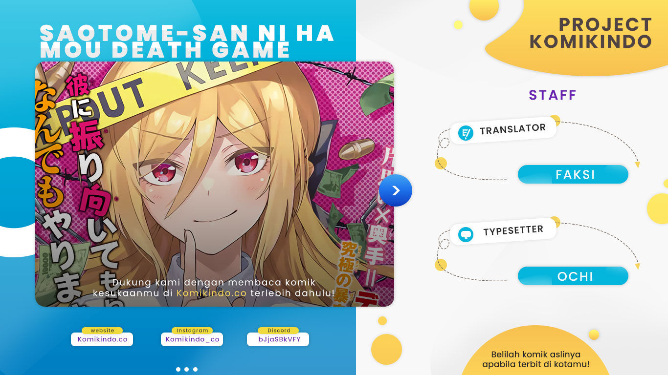 Baca Komik The Death Game Is All That Saotome-san Has Left Chapter 01.1 Gambar 1