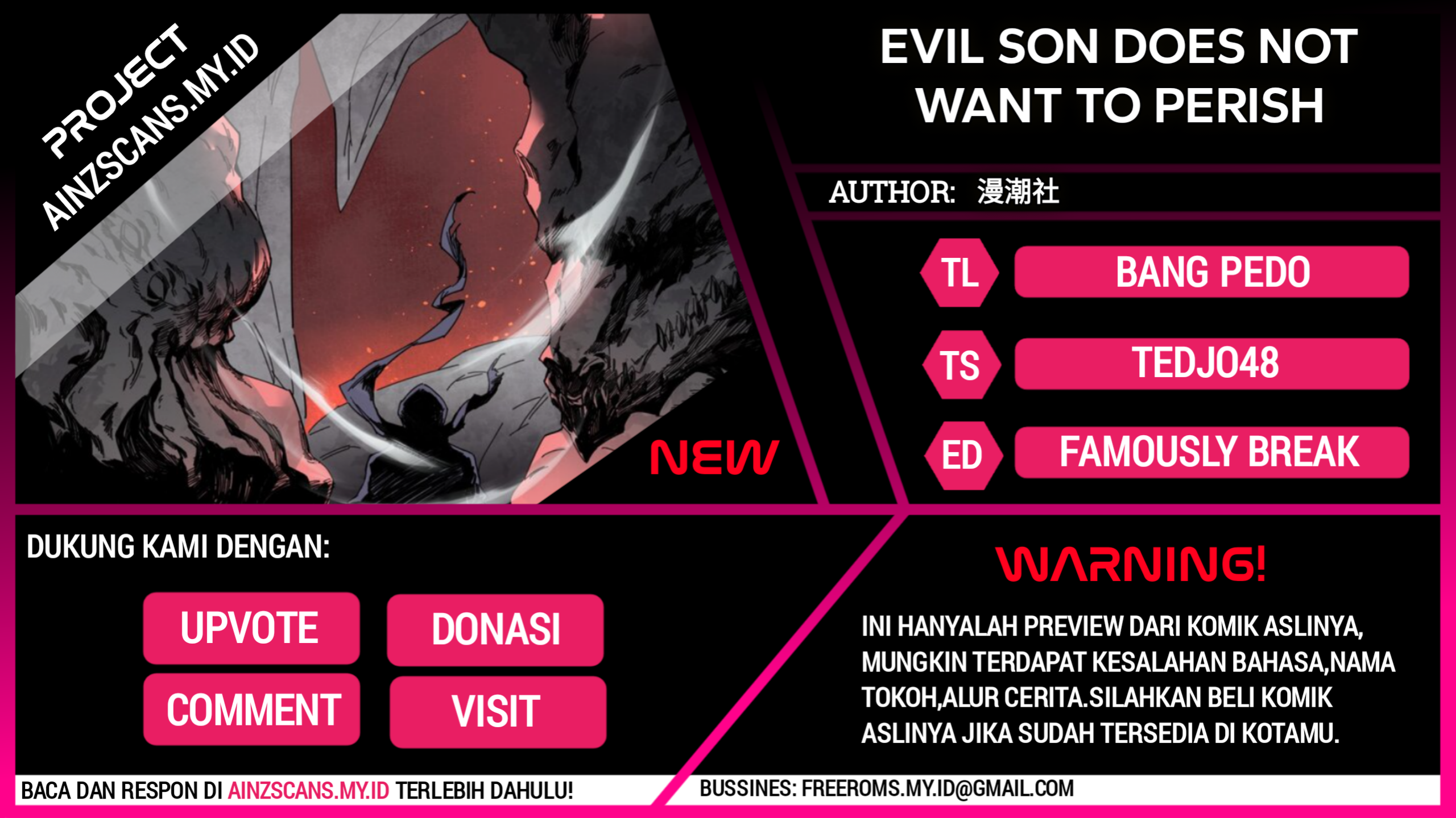 Baca Komik Evil Son Does Not Want to Perish Chapter 00.1 Gambar 1