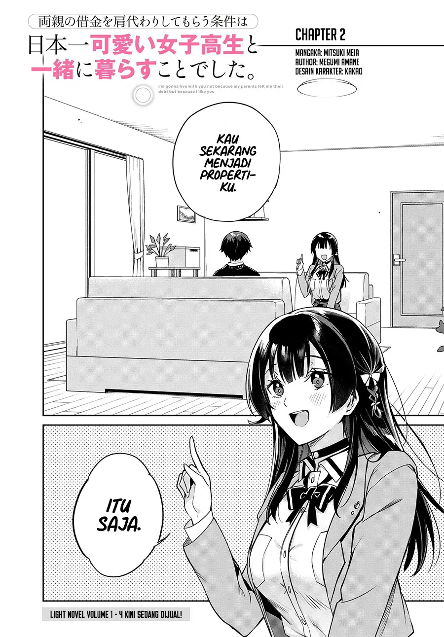 Baca Manga Ryoushin no Shakkin wo Katagawari Shite Morau Jouken wa Nihon’ichi Kawaii Joshikousei to Issho ni Kurasu Koto Deshita Chapter 02 Gambar 2