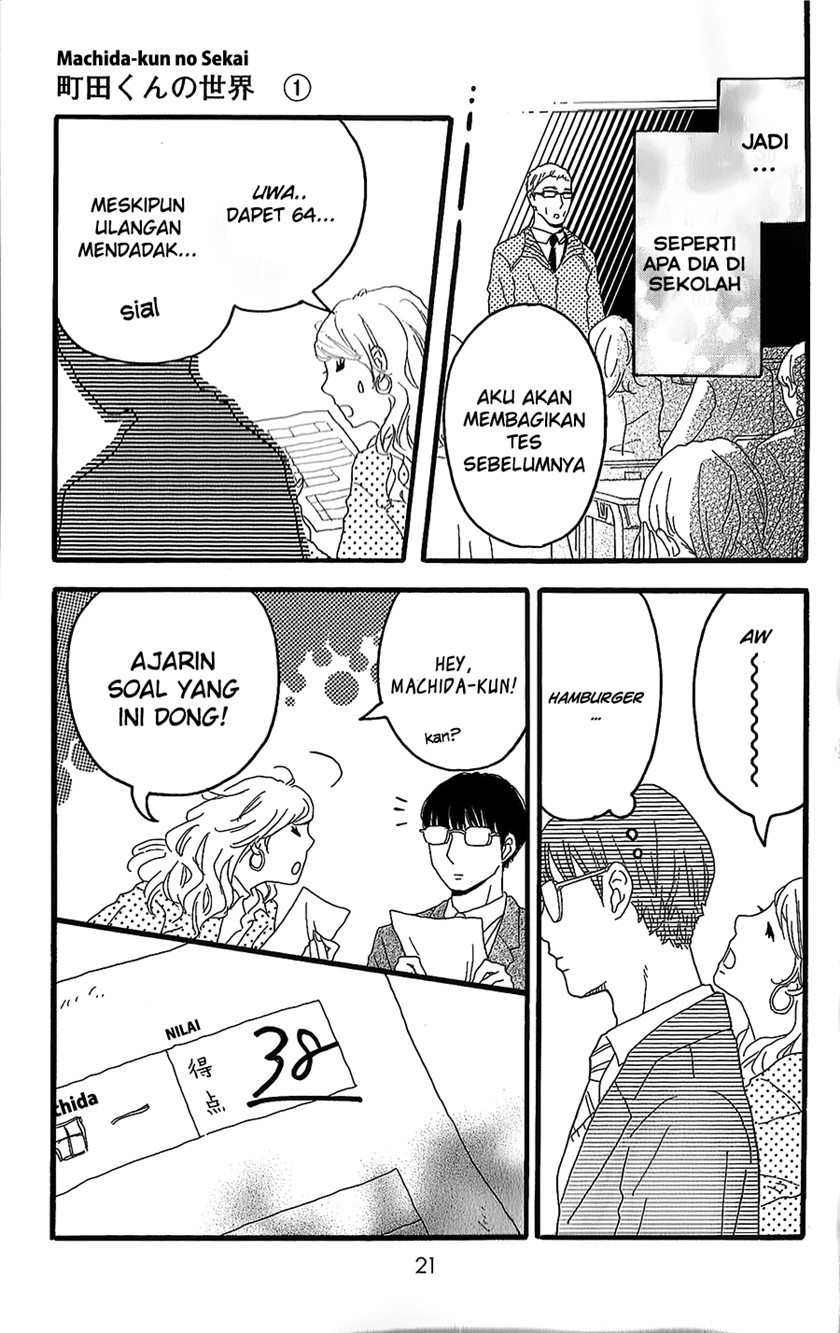 Machida-kun no Sekai Chapter 01 Gambar 18