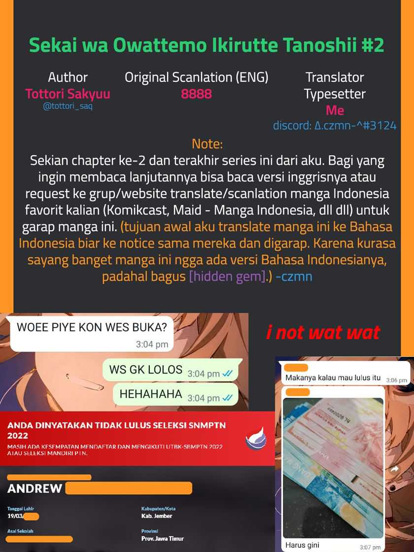 Sekai wa Owattemo Ikirutte Tanoshii Chapter 02 Gambar 23