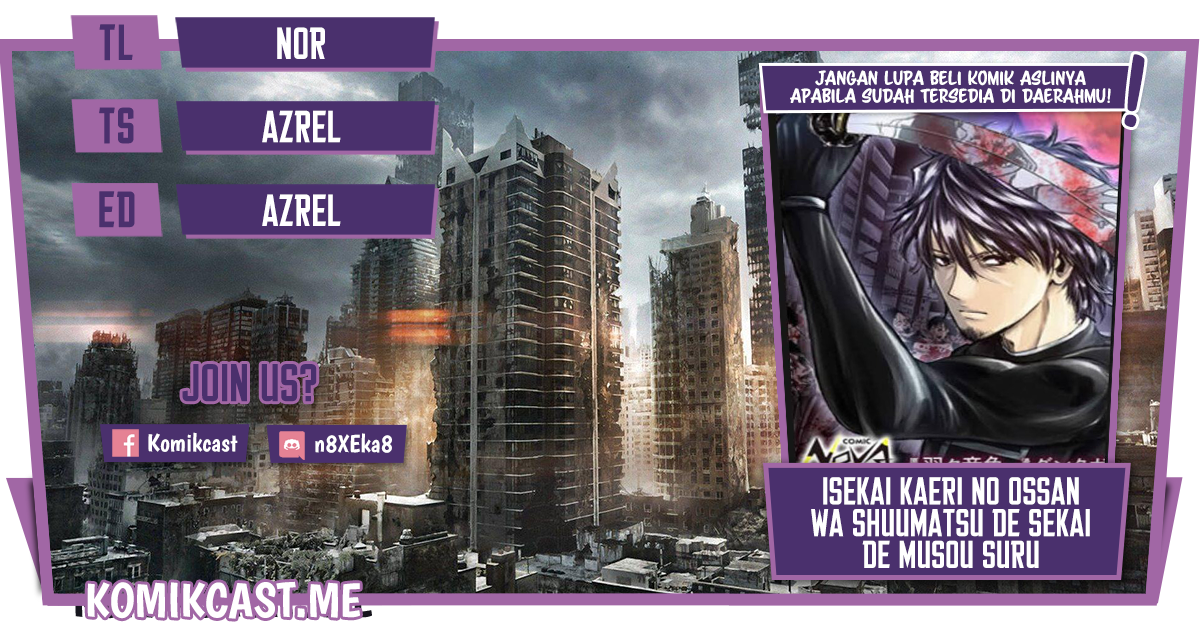 Komik Isekai Kaeri no Ossan wa Shuumatsu de Sekai de Musou Suru Chapter 09 gambar nomor 1