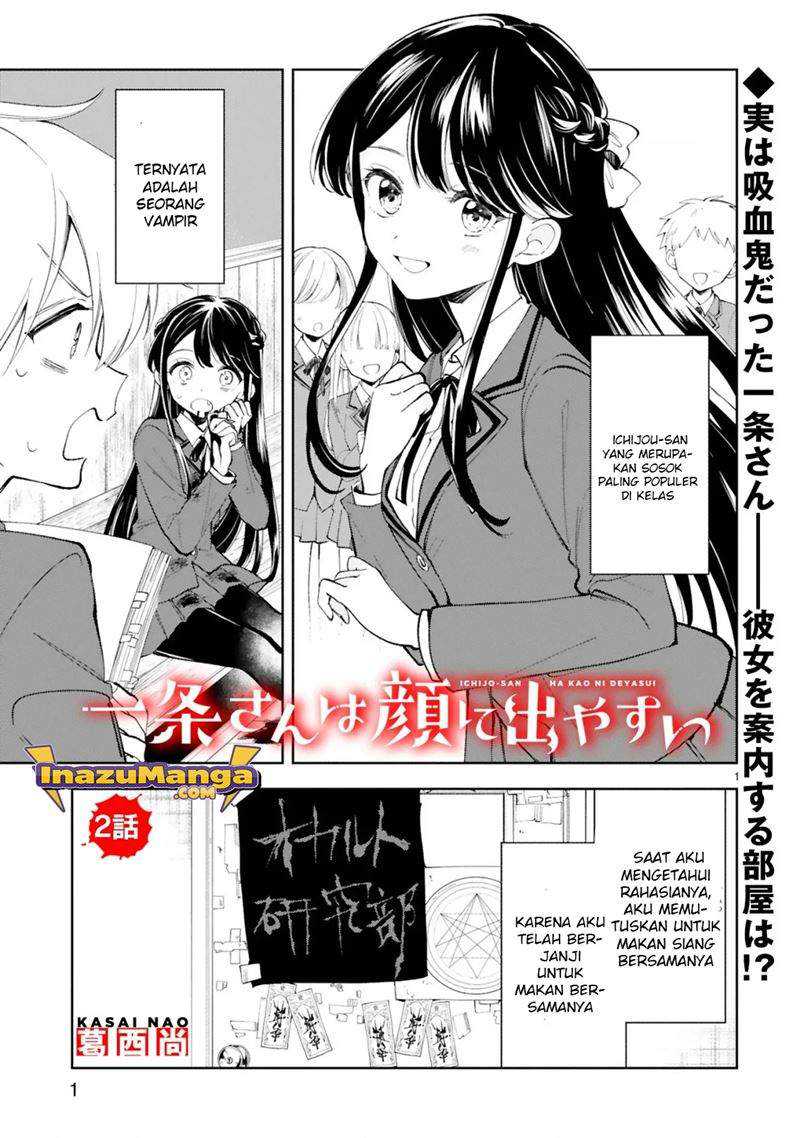 Baca Manga Ichijou-san wa Kao ni Deyasui Chapter 02 Gambar 2