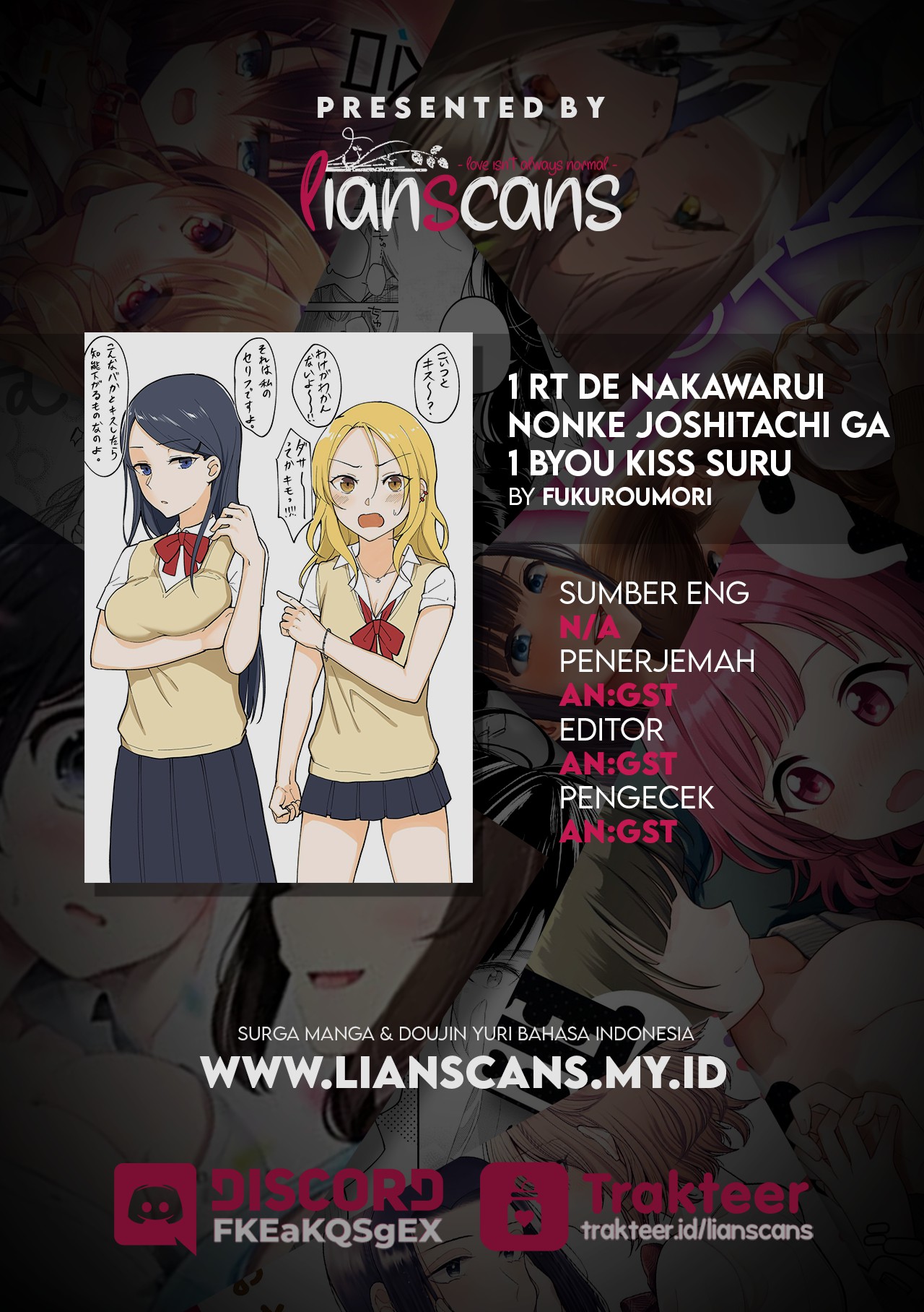 1 RT de Nakawarui Nonke Joshi-tachi ga 1-byou Kiss suru Chapter 10 Gambar 5