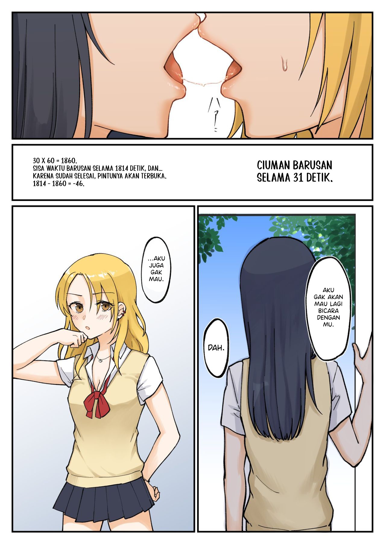 Baca Komik 1 RT de Nakawarui Nonke Joshi-tachi ga 1-byou Kiss suru Chapter 8 Gambar 1