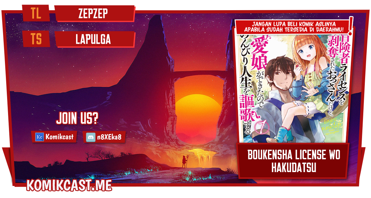 Baca Komik Boukensha License o Hakudatsu Sareta Ossan Dakedo, Manamusume ga Dekita no de Nonbiri Jinsei Chapter 35.2 Gambar 1