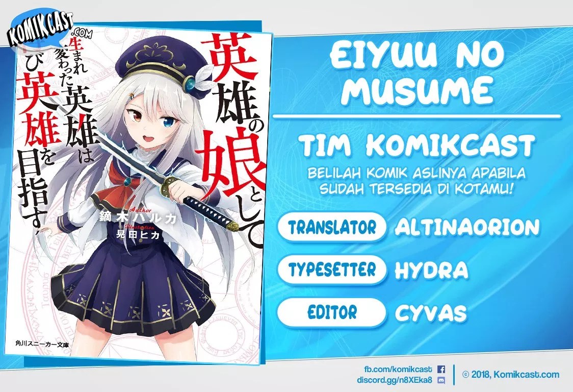 Baca Komik Eiyuu no Musume to Shite Umarekawatta Eiyuu wa Futatabi Eiyuu o Mezasu Chapter 03.2 Gambar 1