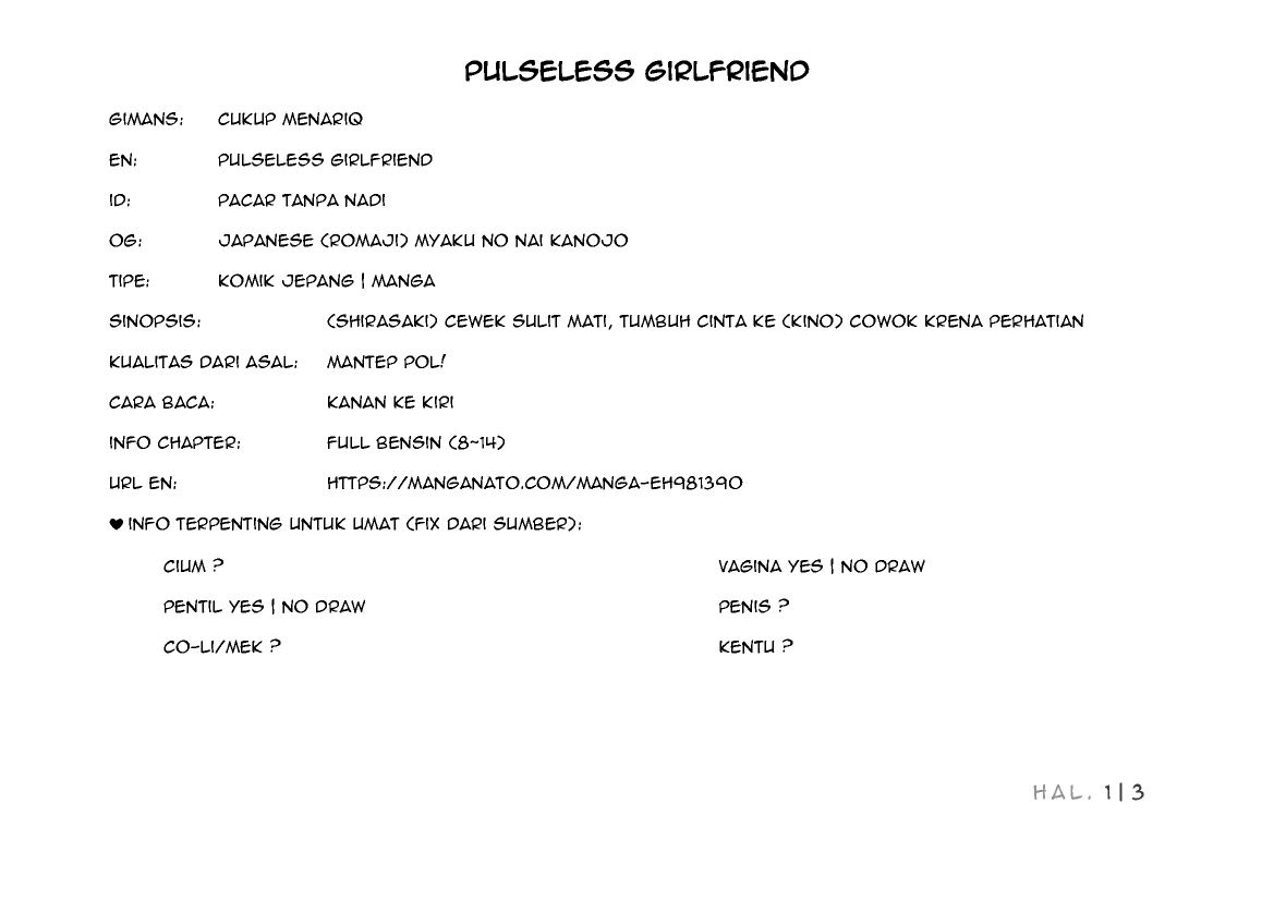 Baca Komik Pulseless Girlfriend Chapter 08 Gambar 1