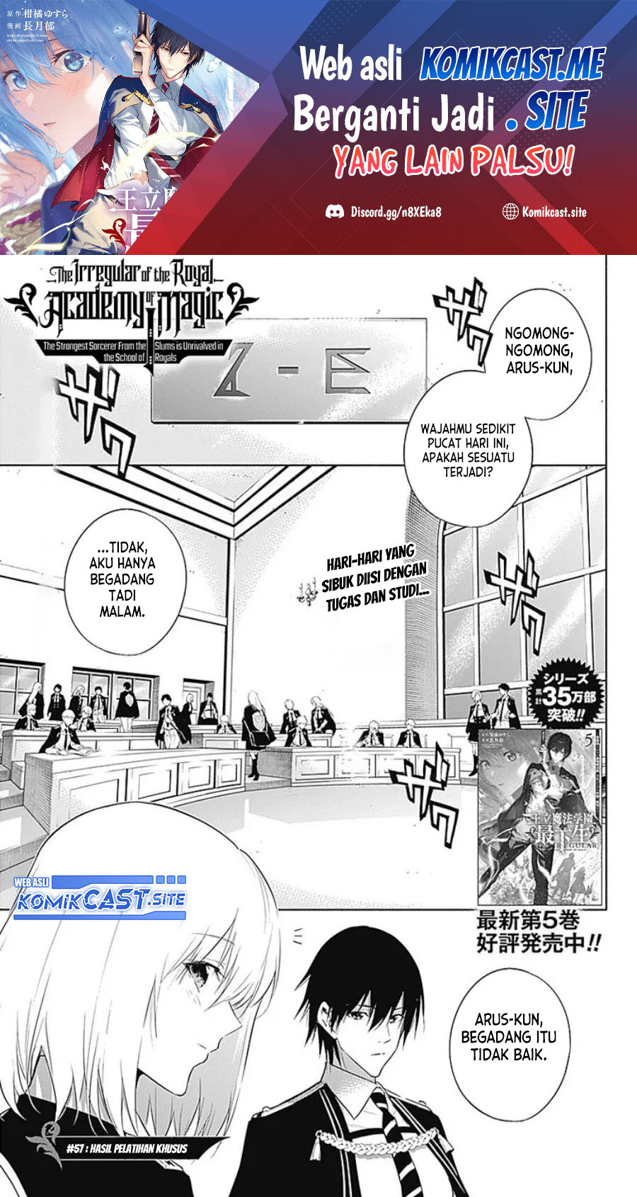Baca Manga Ouritsu Mahou Gakuen no Saikasei: Slum Agari no Saikyou Mahoushi, Kizoku darake no Gakuen de Musou suru Chapter 57 Gambar 2