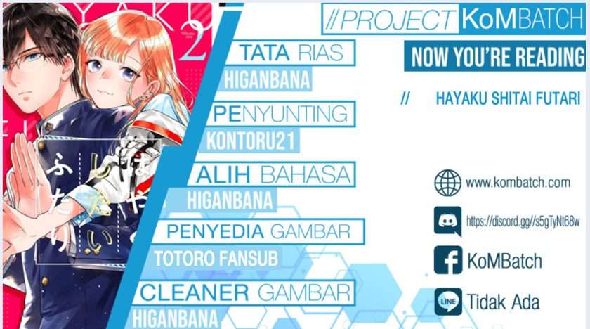 Baca Komik Hayaku Shitai Futari Chapter 6 Gambar 1