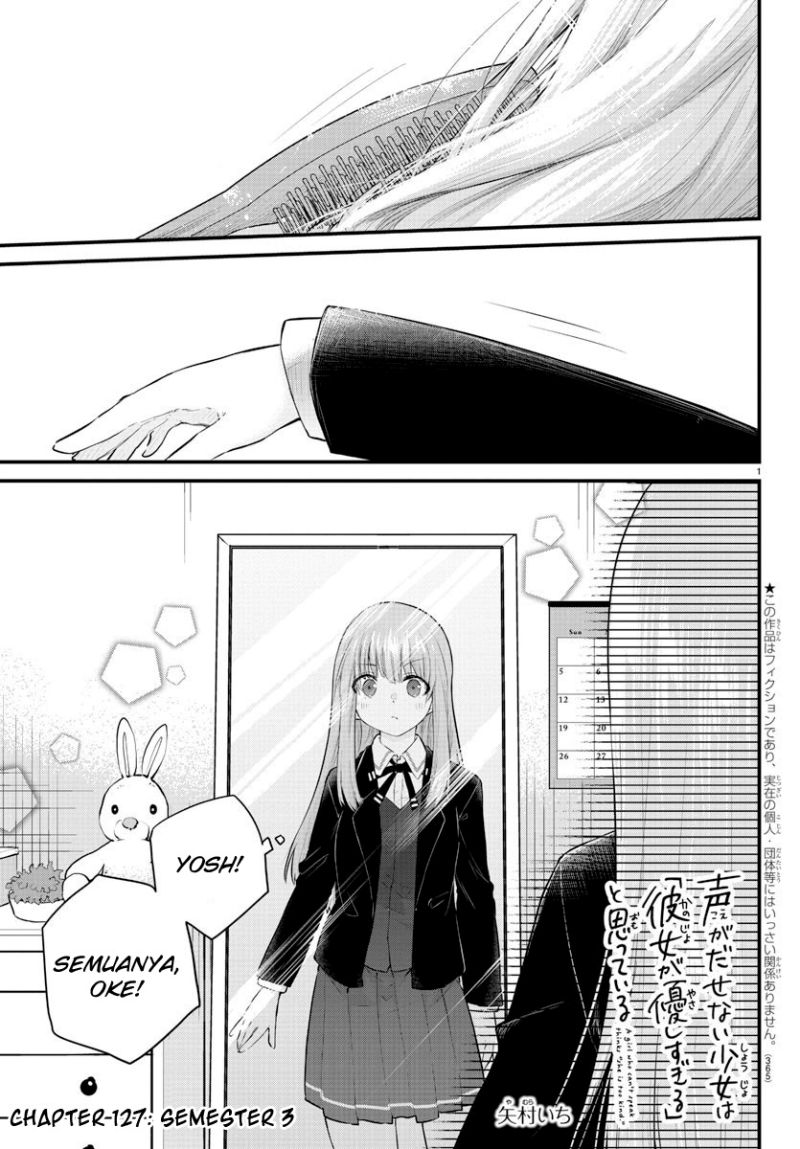 Koe ga dasenai Shoujo wa “Kanojo ga Yasashisugiru” to Omotte iru Chapter 127 Gambar 3