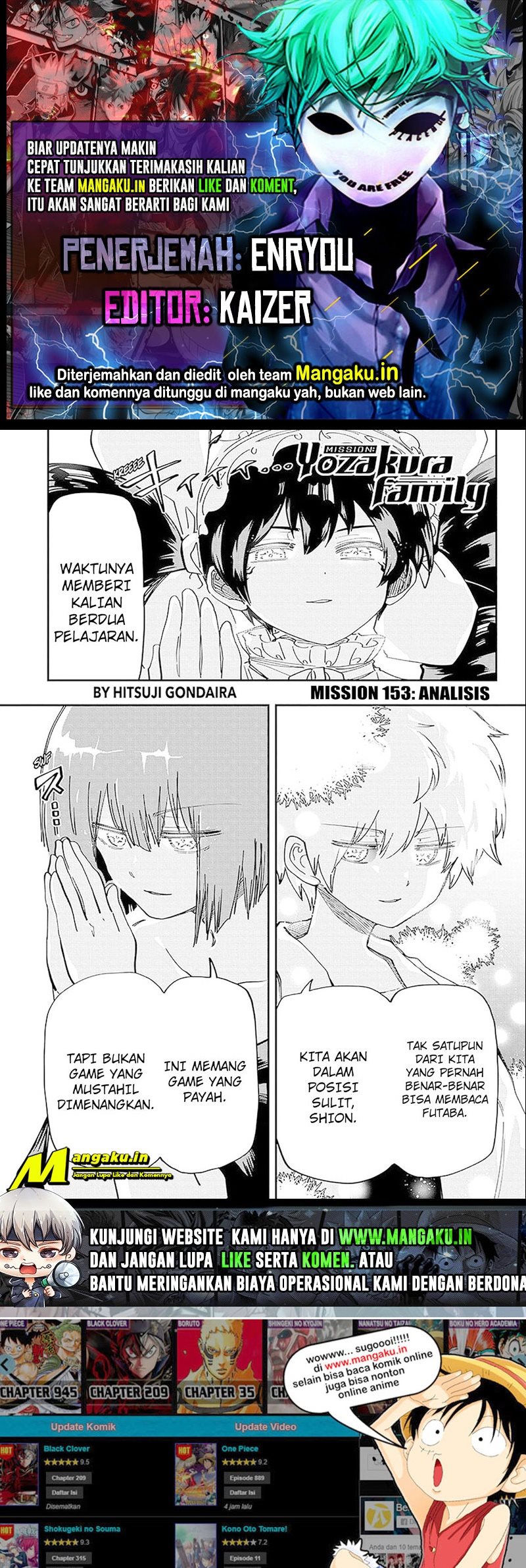 Baca Komik Mission: Yozakura Family Chapter 153 Gambar 1