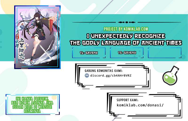 Baca Komik I Unexpectedly Recognize the Godly Language of Ancient Times Chapter 03 Gambar 1