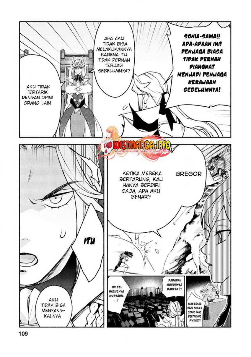 Sono Monban, Saikyou Nitsuki: Tsuihou Sareta Bougyo Ryoku 9999 no Senshi, Outo no Monban Toshite Musou Suru Chapter 14.2 Gambar 9