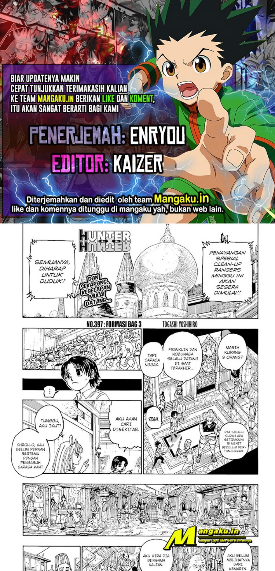 Baca Komik Hunter x Hunter Chapter 397 Gambar 1