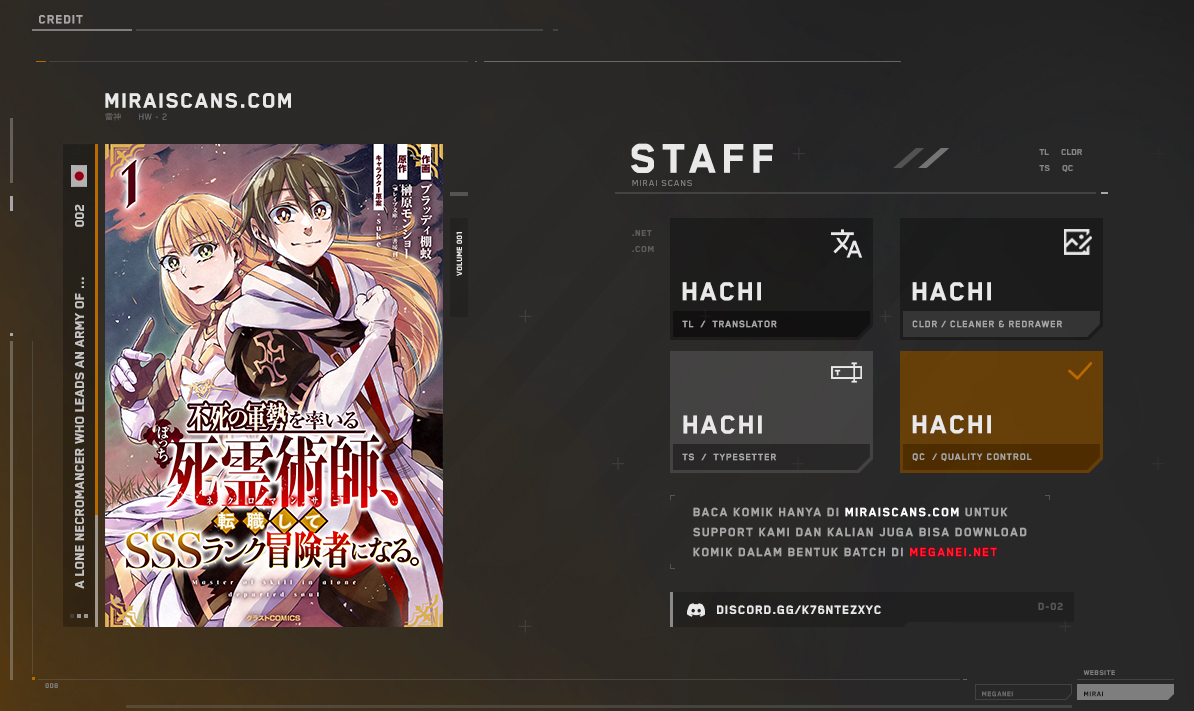 Baca Komik A Lone Necromancer Who Leads an Army of Immortals, Changed His Job to Become an SSS Rank Adventurer Chapter 02 Gambar 1