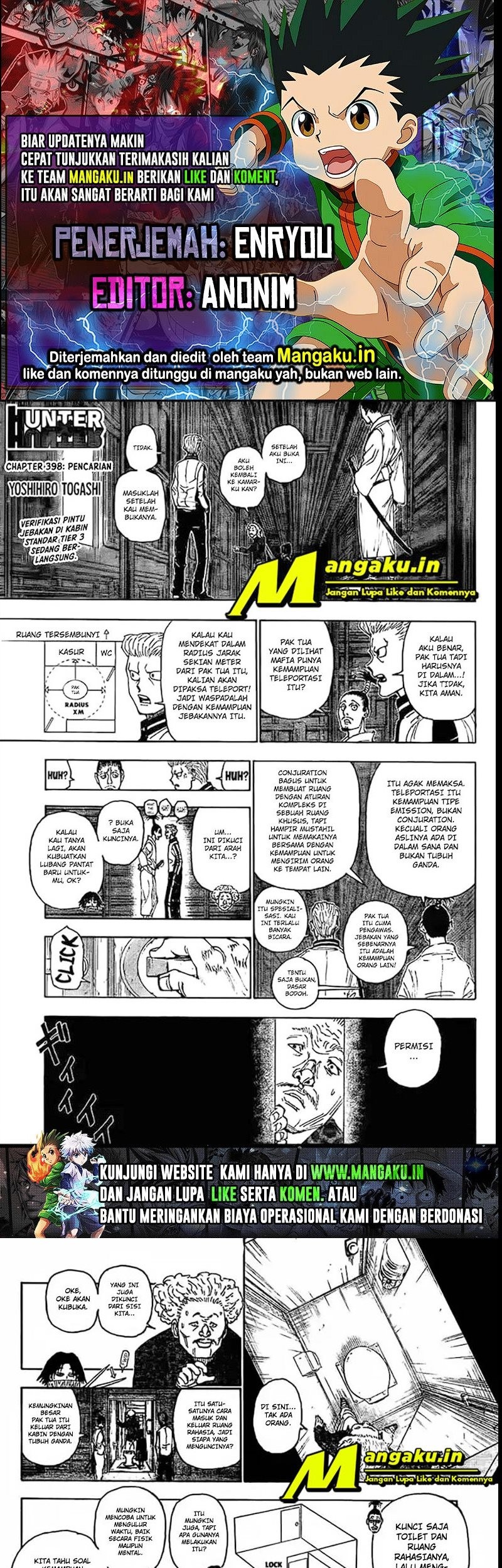 Baca Komik Hunter x Hunter Chapter 398 Gambar 1