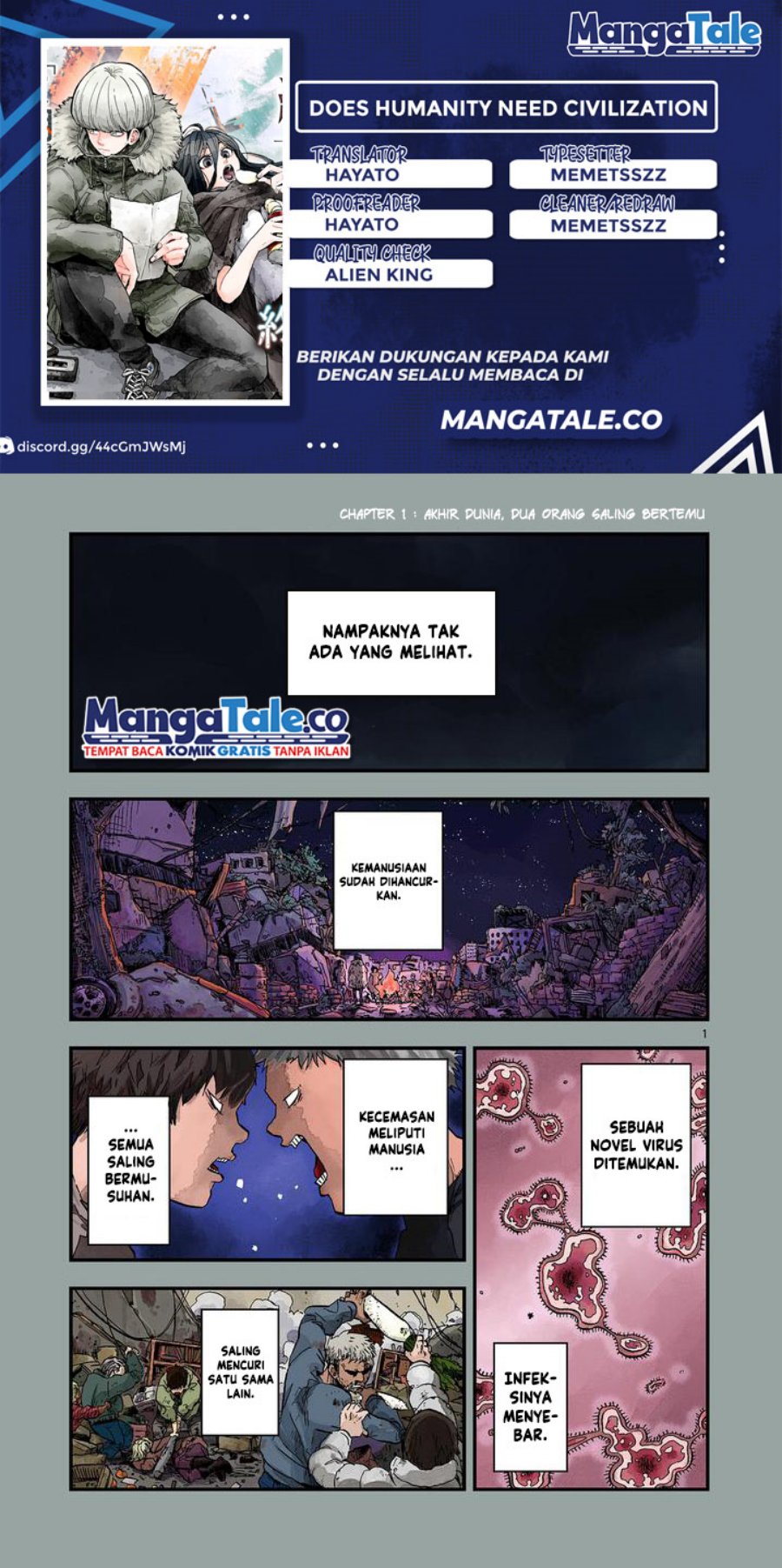 Baca Komik Shuumatsu no Jinrui ni Bunmei wa Hitsuyou desu ka? Chapter 01 Gambar 1