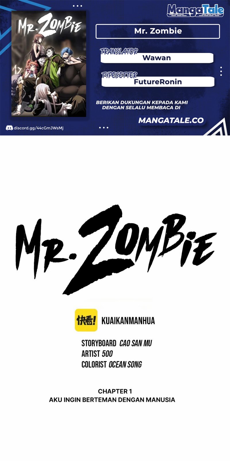 Baca Komik Mr. Zombie Chapter 01 Gambar 1