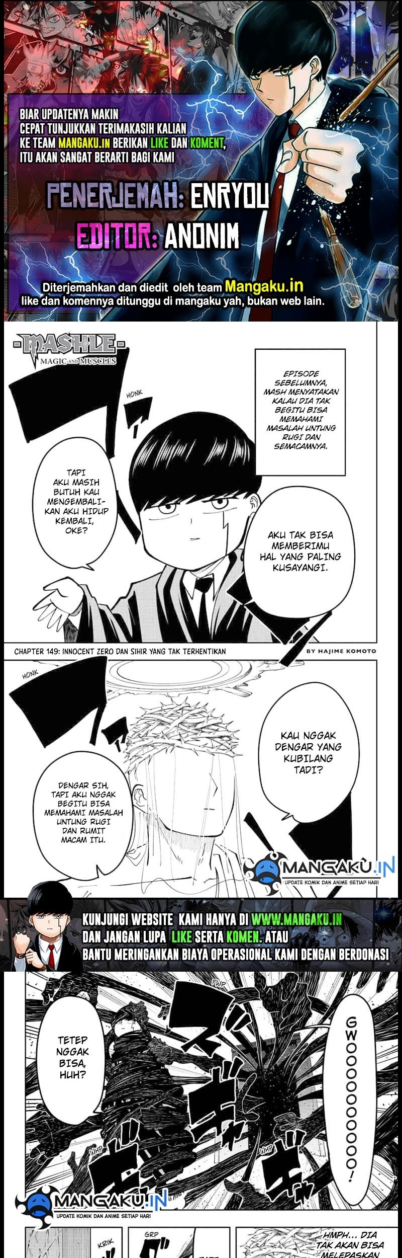 Baca Komik Mashle: Magic and Muscles Chapter 149 Gambar 1