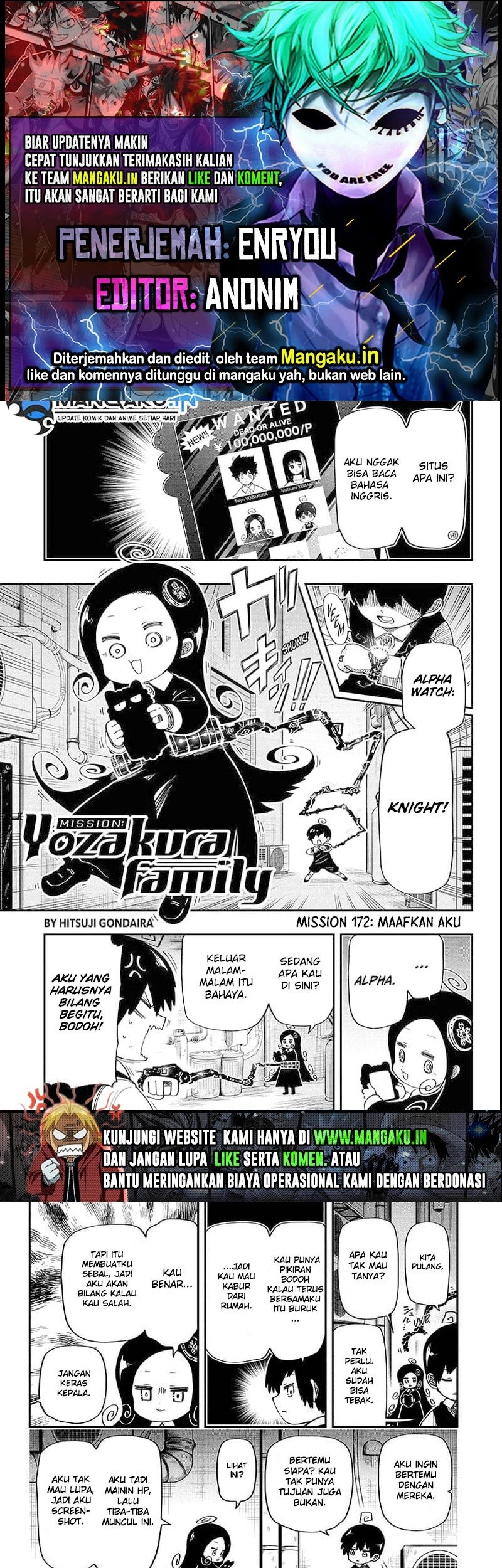 Baca Komik Mission: Yozakura Family Chapter 172 Gambar 1