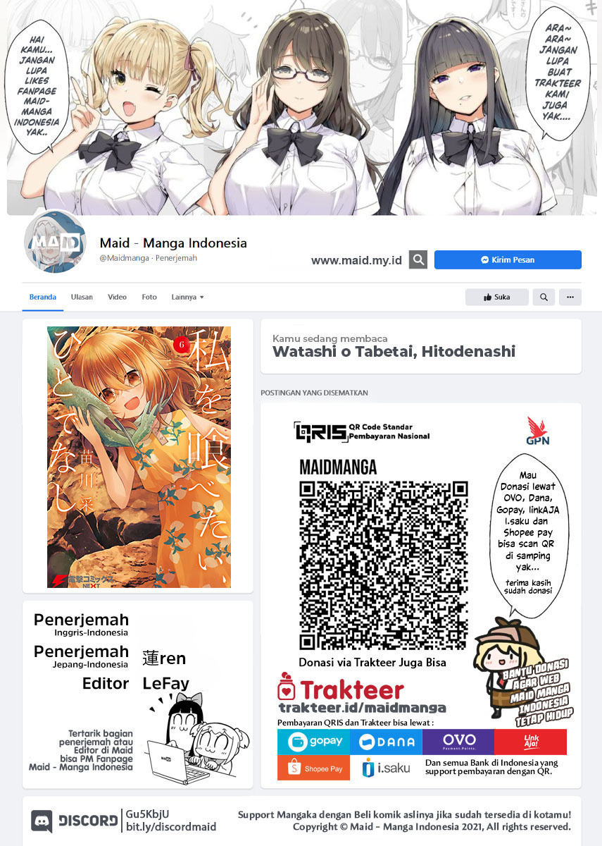 Baca Manga Watashi o Tabetai, Hitodenashi Chapter 27.5 Gambar 2