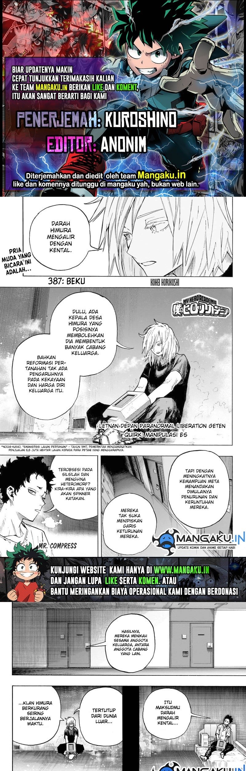 Baca Komik Boku no Hero Academia Chapter 387 Gambar 1