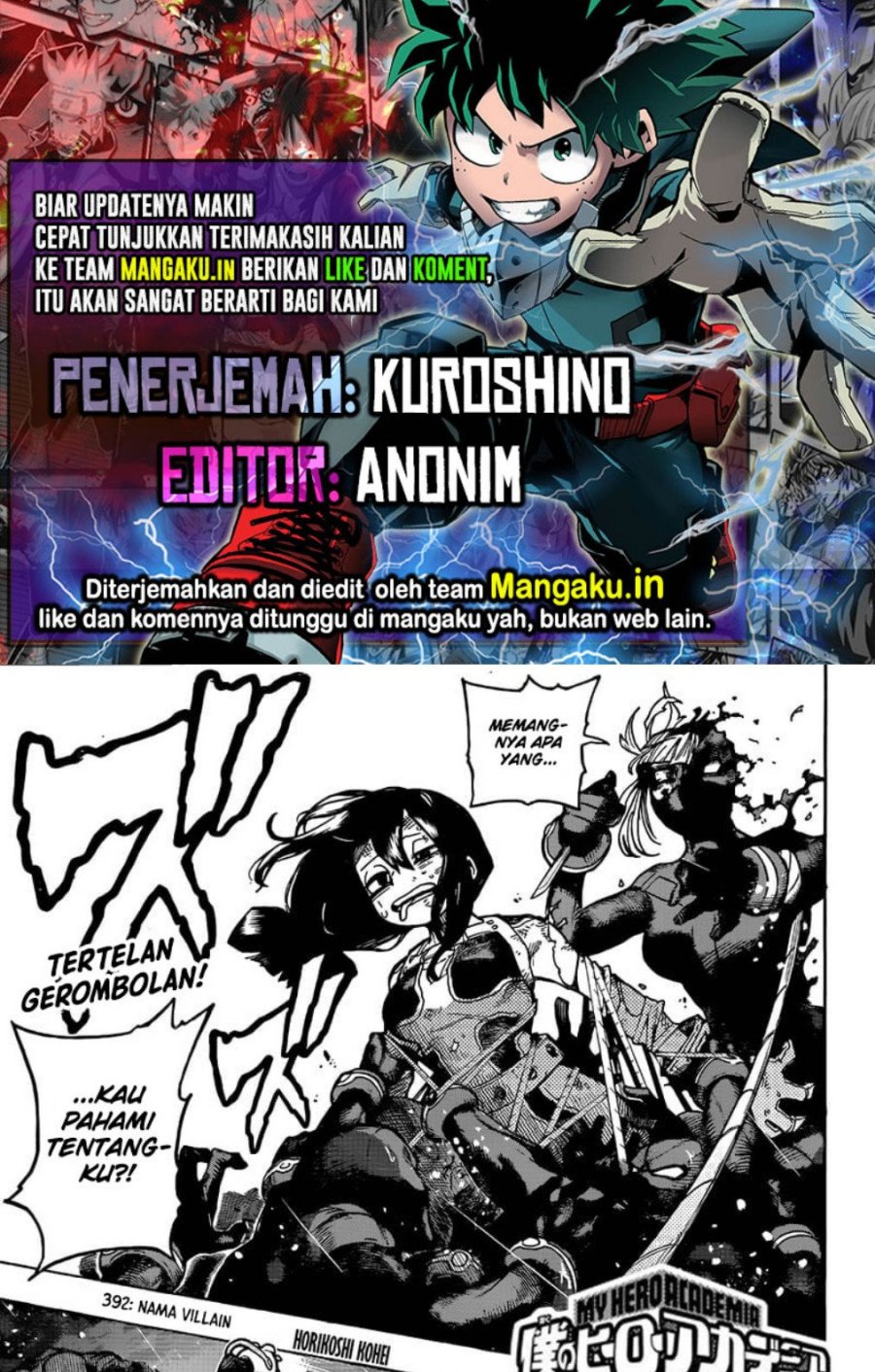 Baca Komik Boku no Hero Academia Chapter 392 Gambar 1