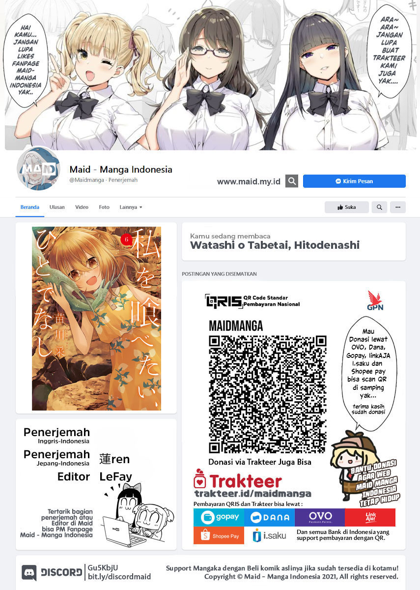 Baca Manga Watashi o Tabetai, Hitodenashi Chapter 30 Gambar 2