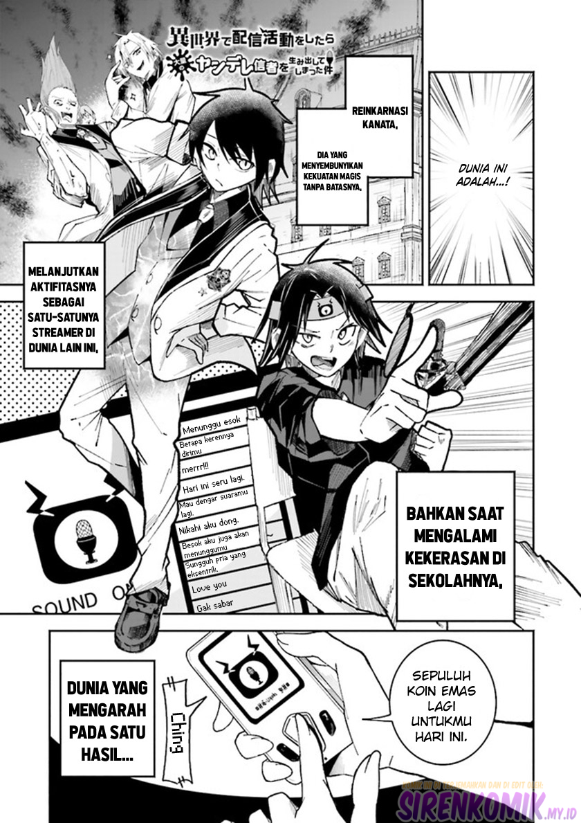 Baca Manga Isekai de Haishin Katsudou wo Shitara Tairyou no Yandere Shinja wo Umidashite Shimatta Ken Chapter 02 Gambar 2