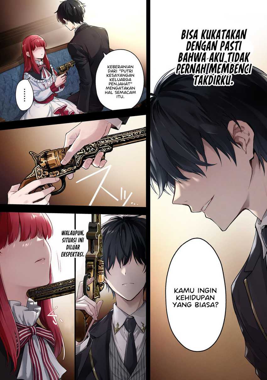 Baca Manga Akutou Ikka no Mana Musume, Tensei Saki mo Otome Game no Gokudou Reijou deshita Chapter 01.1 Gambar 2