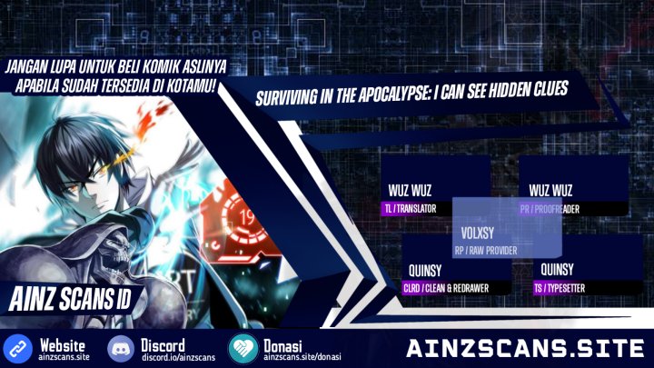 Komik Surviving in the Apocalypse: I Can See Hidden Clues Chapter 02 gambar nomor 1