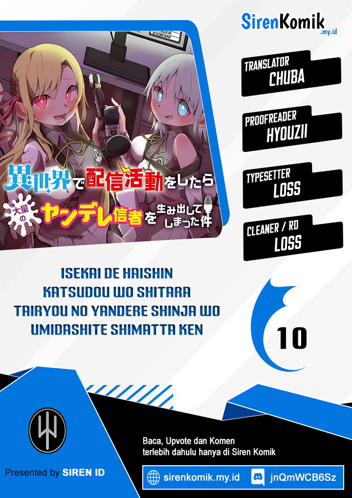 Baca Komik Isekai de Haishin Katsudou wo Shitara Tairyou no Yandere Shinja wo Umidashite Shimatta Ken Chapter 10 Gambar 1