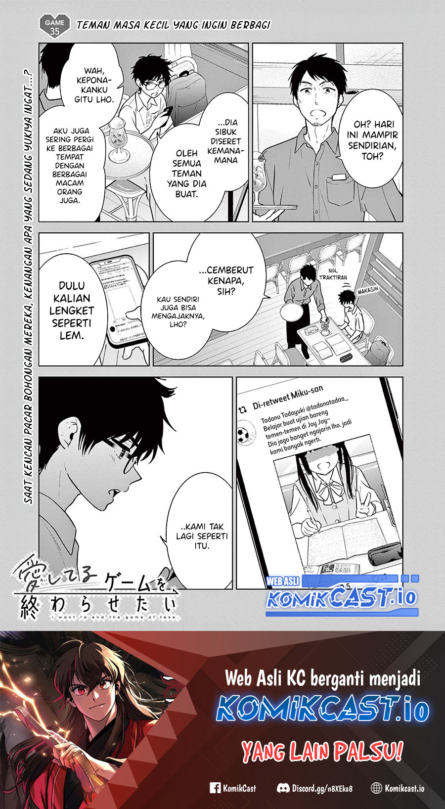 Baca Manga Aishiteru Game wo Owarasetai Chapter 35 Gambar 2