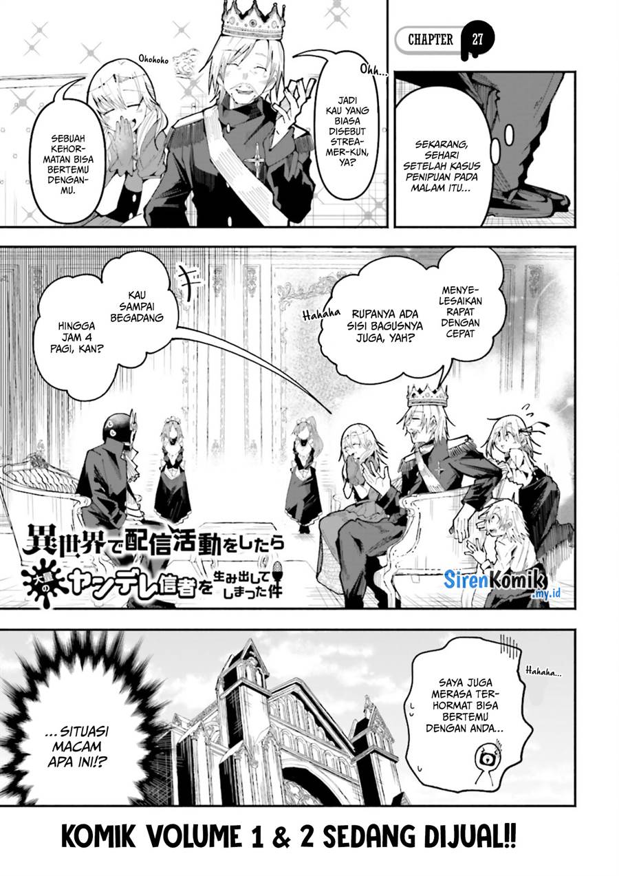 Baca Manga Isekai de Haishin Katsudou wo Shitara Tairyou no Yandere Shinja wo Umidashite Shimatta Ken Chapter 27 Gambar 2