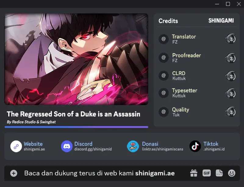 Baca Komik The Regressed Son Of A Duke Is An Assassin Chapter 02 Gambar 1