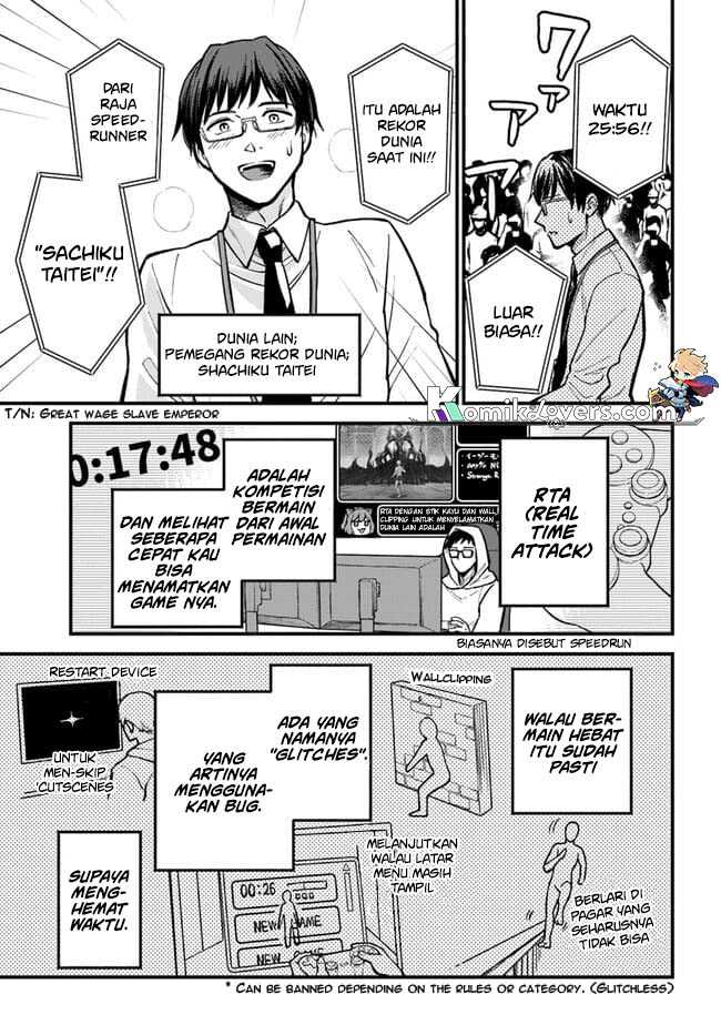 RTA Sousha wa Game Sekai kara Kaerenai Chapter 01.1 Gambar 5