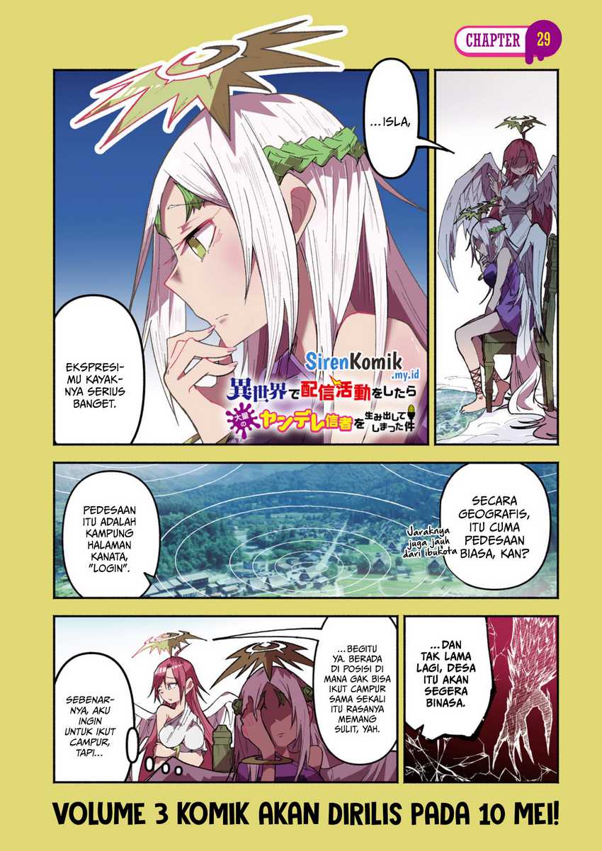 Baca Manga Isekai de Haishin Katsudou wo Shitara Tairyou no Yandere Shinja wo Umidashite Shimatta Ken Chapter 29 Gambar 2