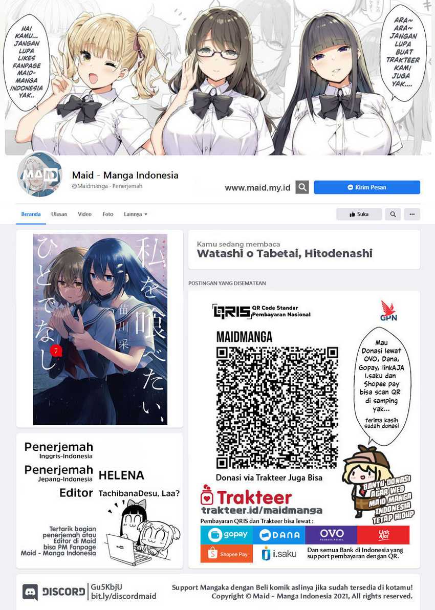 Baca Manga Watashi o Tabetai, Hitodenashi Chapter 32 Gambar 2