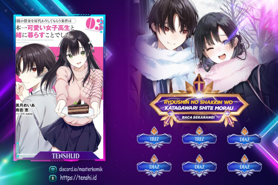 Baca Komik Ryoushin no Shakkin wo Katagawari Shite Morau Jouken wa Nihon’ichi Kawaii Joshikousei to Issho ni Kurasu Koto Deshita Chapter 23 Gambar 1