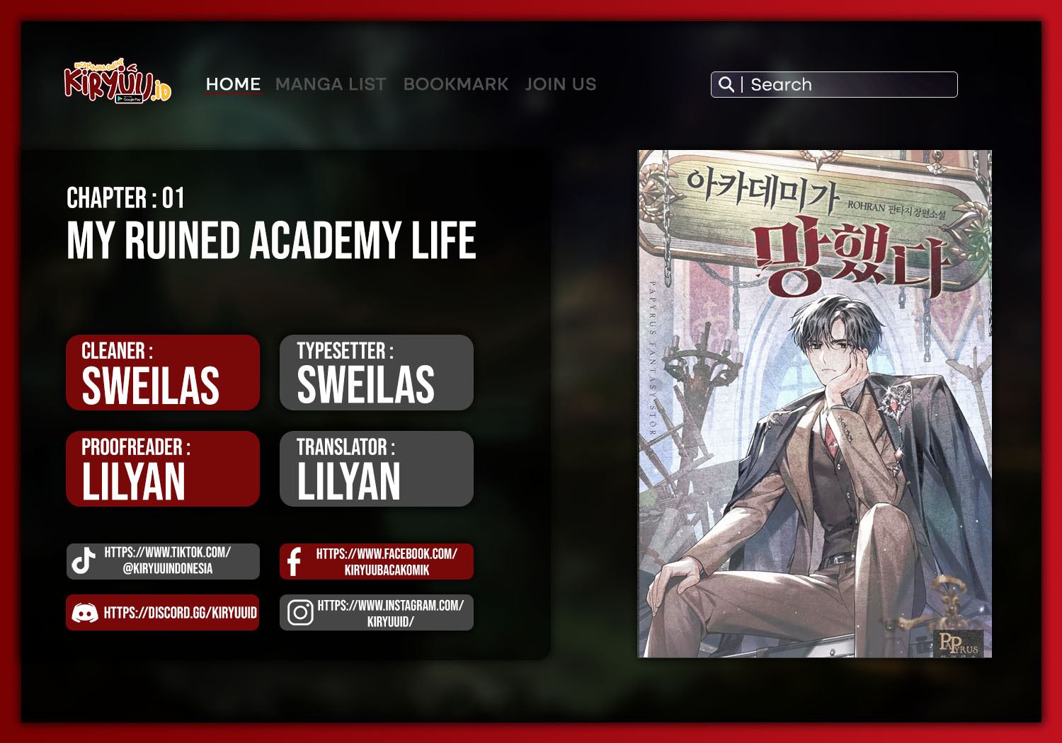 Baca Komik My Ruined Academy Life Chapter 01 Gambar 1