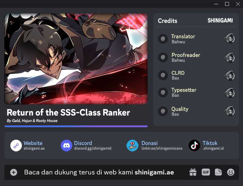 Baca Komik Return of the SSS-Class Ranker Chapter 115 Gambar 1