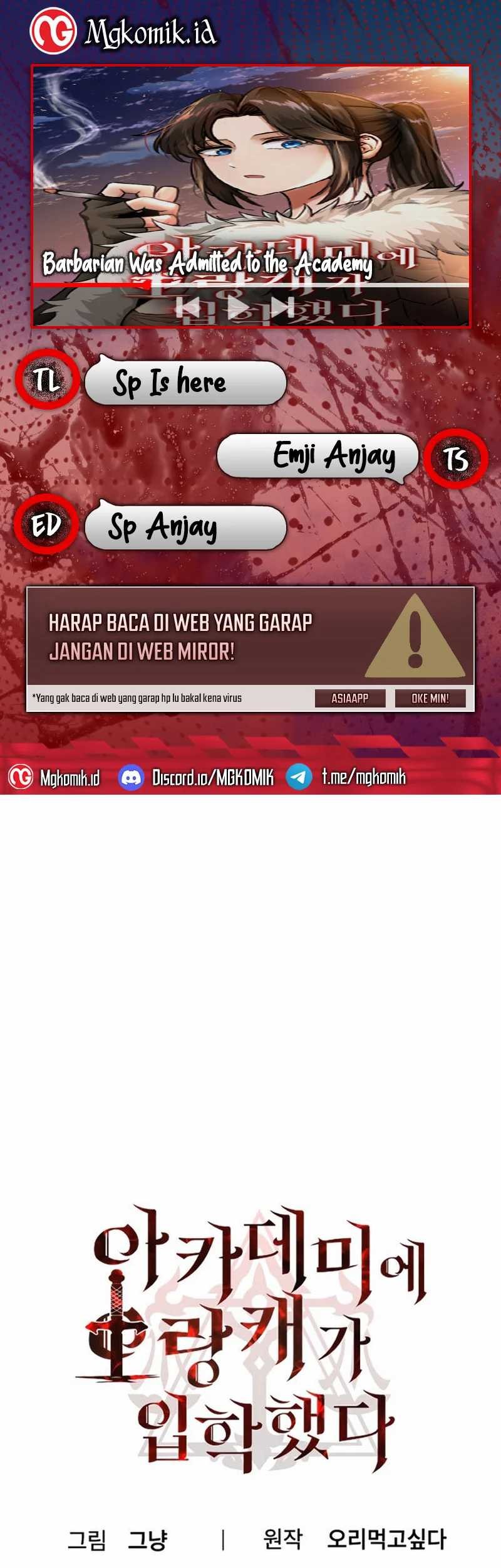 Baca Komik Entered the Academy as a Barbarian Chapter 15 Gambar 1